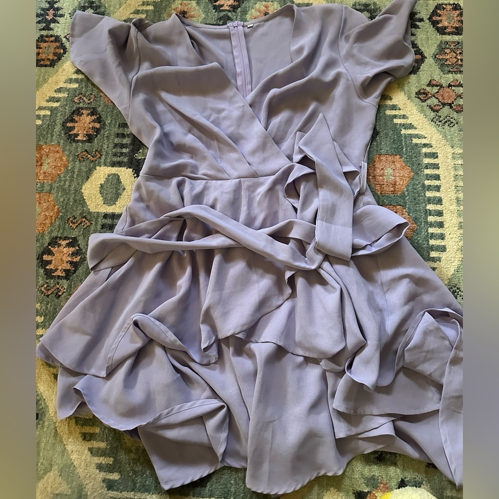 Elegant Lavender Wrap Dress
